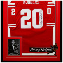 Johnny Rodgers - 1972 Heisman Trophy Winner - Nebraska Cornhuskers - Photo & Autographed Football Jersey